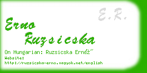 erno ruzsicska business card